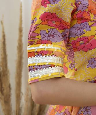 Multicolor cotton printed anarkali 4