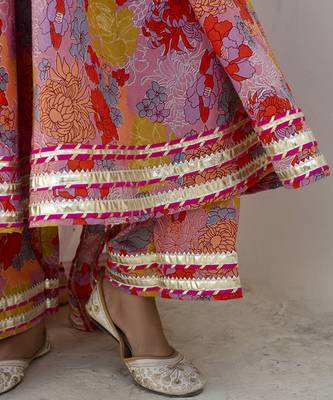 Multicolor cotton printed anarkali 3