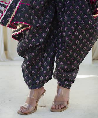 Blue cotton printed kurta set 4