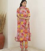 Multicolor cotton printed kurta set