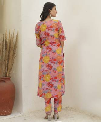 Multicolor cotton printed kurta set 2