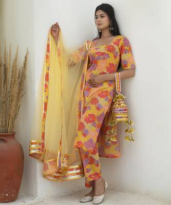 Multicolor cotton printed kurta set 2