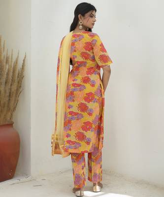 Multicolor cotton printed kurta set 3