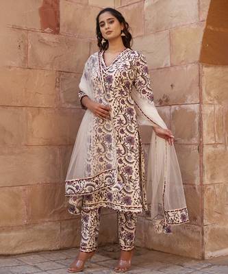Multicolor cotton printed kurta set 1