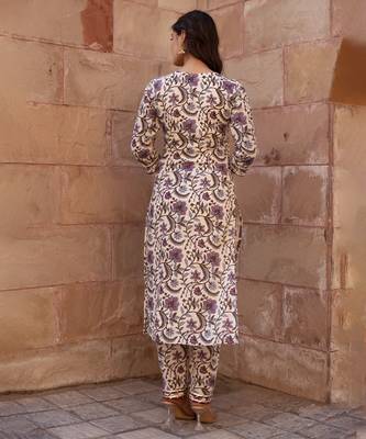 Multicolor cotton printed kurta set 2