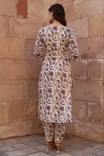 Multicolor cotton printed kurta set