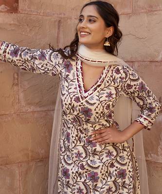 Multicolor cotton printed kurta set 4