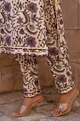Multicolor cotton printed kurta set