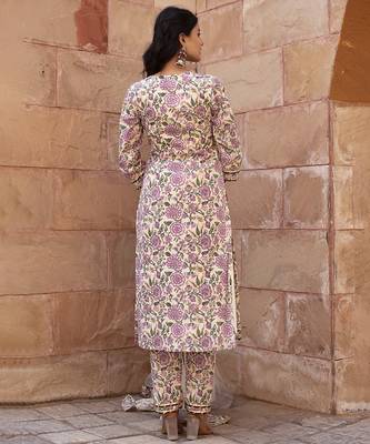 Multicolor cotton printed kurta set 5