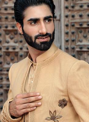 Yellow embroidered jute open jackets 3
