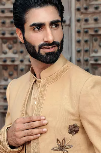Yellow embroidered jute open jackets