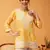 Hand embroidered yellow muslin lucknowi chikankari short kurti