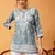 Hand embroidered grey muslin lucknowi chikankari short kurti