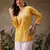 Hand embroidered yellow muslin lucknowi chikankari short kurti
