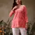 Hand embroidered carrot pink muslin lucknowi chikankari short kurti