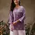 Hand embroidered mauve muslin lucknowi chikankari short kurti