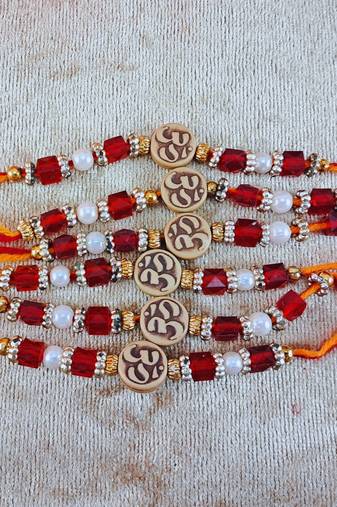 Multi beads cotton adjustable rakhi