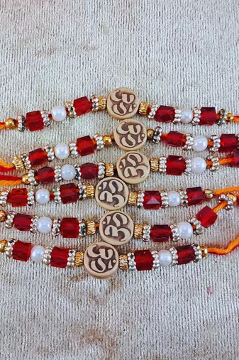 Multi beads cotton adjustable rakhi