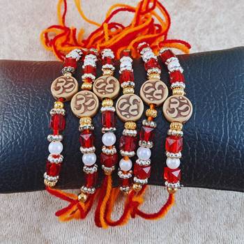 Multi beads cotton adjustable rakhi 3