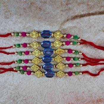 Multi beads cotton adjustable rakhi 1