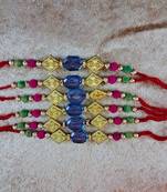 Multi beads cotton adjustable rakhi