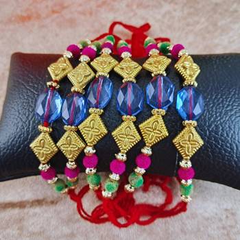Multi beads cotton adjustable rakhi 3