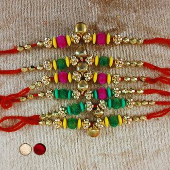 Multi beads cotton adjustable rakhi 1