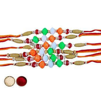 Multi beads cotton adjustable rakhi 2