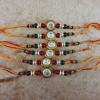 Multi beads cotton adjustable rakhi 1