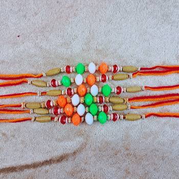 Multi beads cotton adjustable rakhi 1