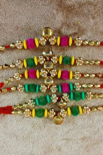 Multi beads cotton adjustable rakhi