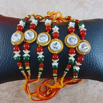 Multi beads cotton adjustable rakhi 3