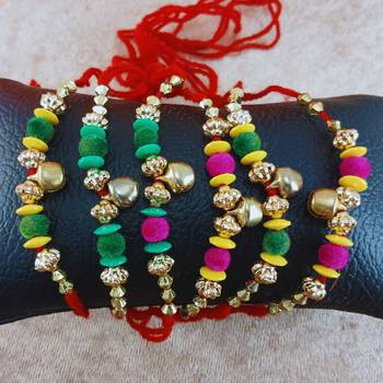 Multi beads cotton adjustable rakhi 3