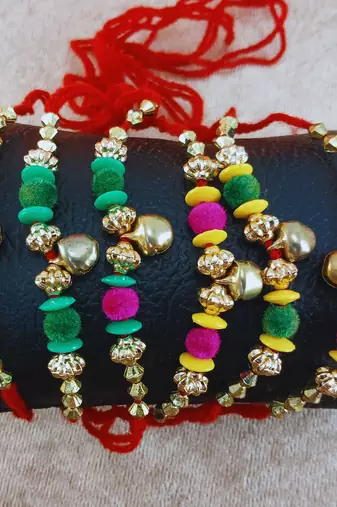 Multi beads cotton adjustable rakhi