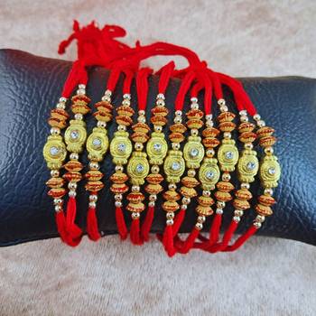 Multi beads cotton adjustable rakhi 1