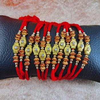 Multi beads cotton adjustable rakhi 3