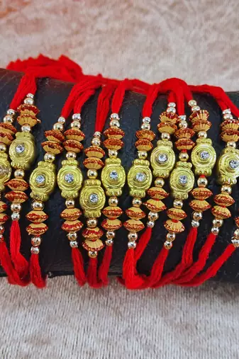 Multi beads cotton adjustable rakhi