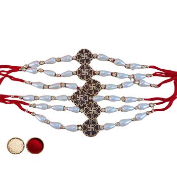 Multi beads cotton adjustable rakhi 1