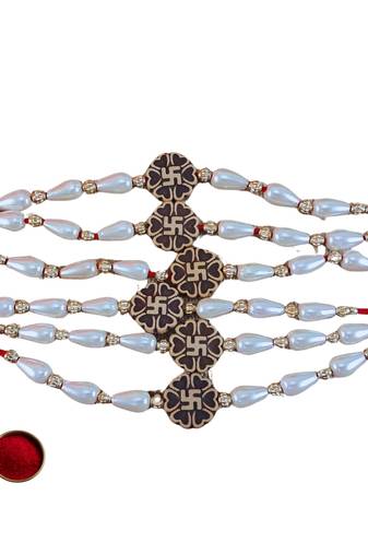 Multi beads cotton adjustable rakhi