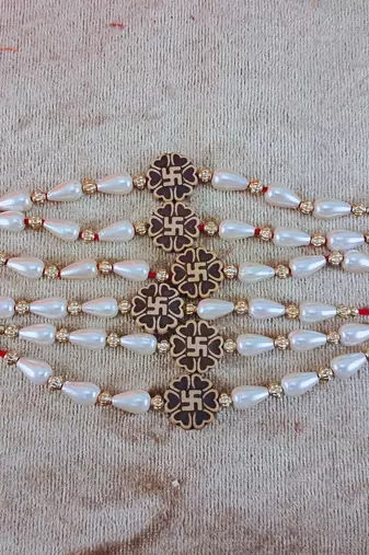 Multi beads cotton adjustable rakhi