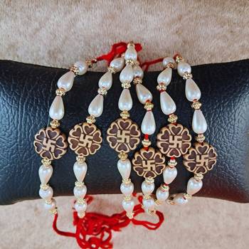 Multi beads cotton adjustable rakhi 3