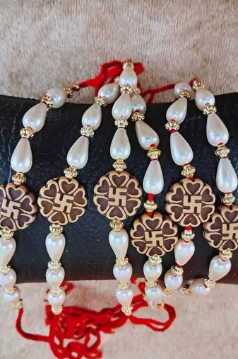 Multi beads cotton adjustable rakhi