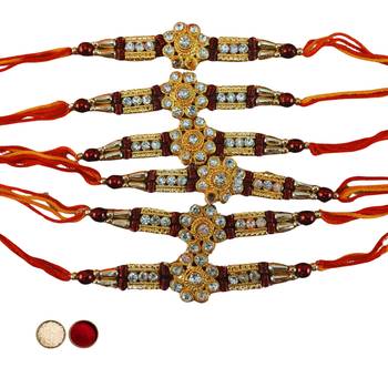 Multi beads cotton adjustable rakhi 1