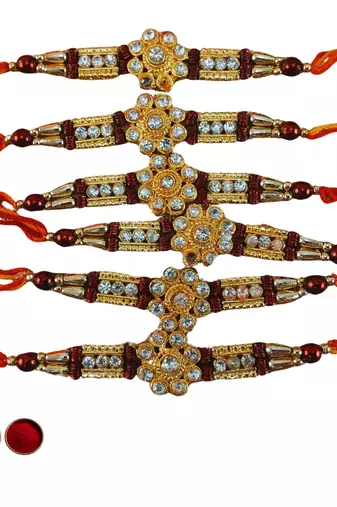 Multi beads cotton adjustable rakhi