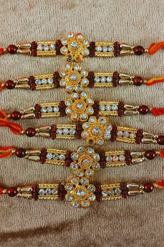 Multi beads cotton adjustable rakhi
