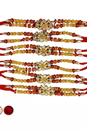 Multi beads cotton adjustable rakhi