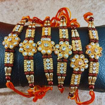 Multi beads cotton adjustable rakhi 3
