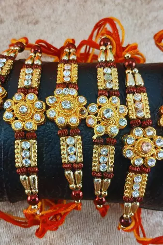 Multi beads cotton adjustable rakhi