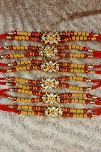 Multi beads cotton adjustable rakhi