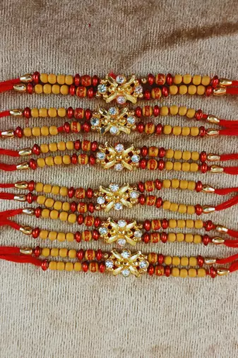 Multi beads cotton adjustable rakhi